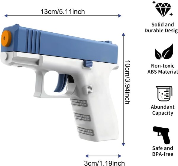 Cool Small Manual Water Guns, 2 Pack Super Squirt Water Blaster Gun Toy Without Charge, Water Soaker Gun Summer Swimming Pool Beach Fighting Play Toys Gifts for Boys Girls Children - Image 2