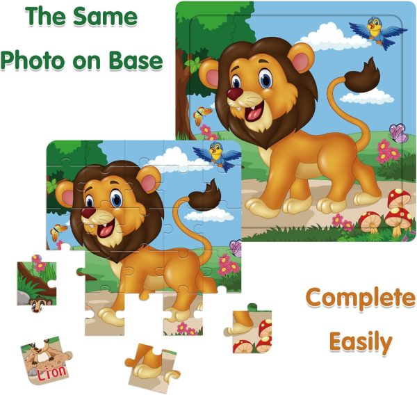 Puzzles for Kids Ages 3-5 Toddler Wooden Toys Montessori Learning Education Preschool Sets Games for Boy Girl 3 4 5+ Years Old, Pack of 6 (20 Pieces) - Image 2