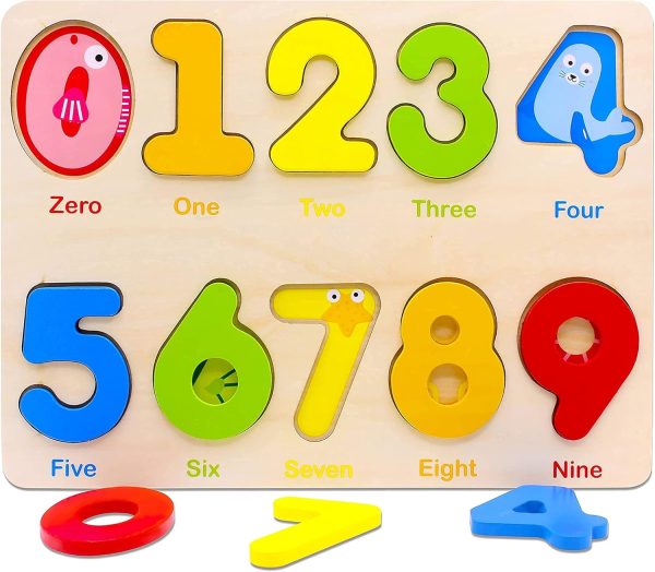 Aile Wooden Preschool Learning Number Puzzles Toys for Kids Age 2-4， Educational Toys - Image 2