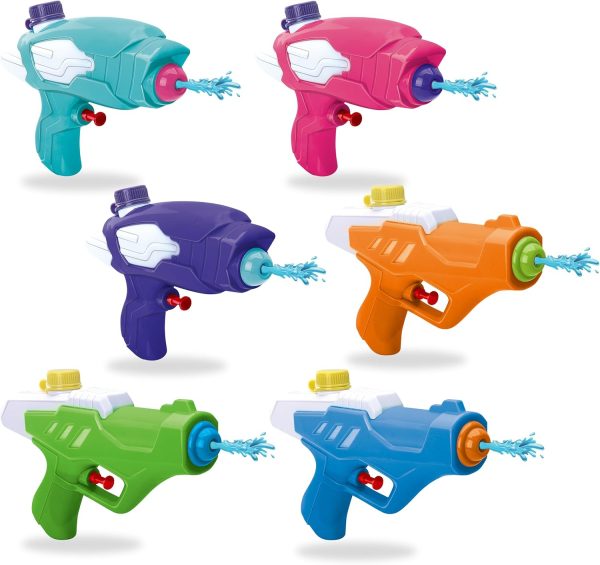 Water Squirt Gun - High Velocity Easy Refill Toy Water Gun - Water Guns for Kids - Water Pistols for Kids - Water Gun Set - Squirt Guns (6, Mix 6 Colors)