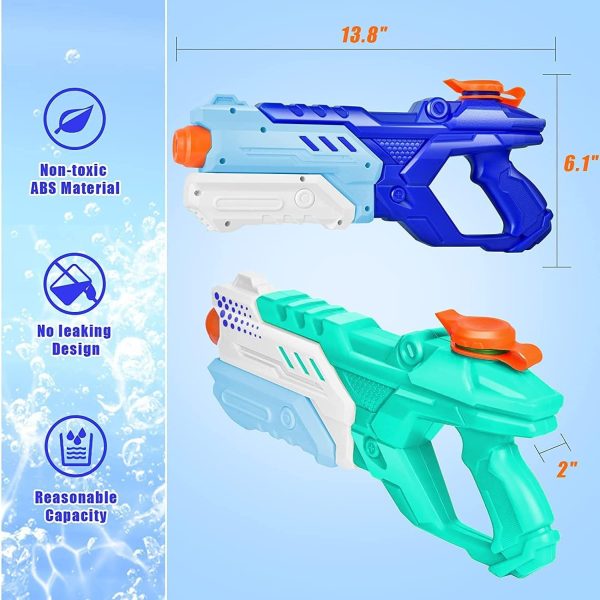Water Guns for Kids Adults - 3 Pack Super Squirt Water Toy Gun 600CC High Capacity Long Shooting Range Soaker Blaster for Swimming Pool Beach Outdoor Fighting Party - Image 2