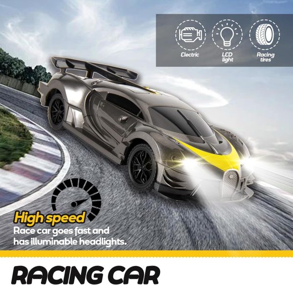 Remote Control Car for Boys 4-7, Hobby RC Cars for Kids, Race Car Toys with Working Lights, Controller, Birthday Gifts for 3 4 5 6 7 Year Old Boys Girls Toddlers - Image 2