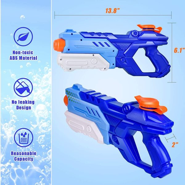 3 Pack Water Guns for Kids Adults - 600CC Squirt Water Toy Gun Super Blaster Soaker Long Range High Capacity Swimming Pool Beach Outdoor Fighting Toy for Boys Girls (Blue) - Image 2