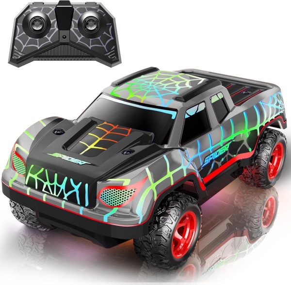 Remote Control Car for Boys 4-7, Mini RC Racing Cars for Kids Ages 3 and up, 2.4Ghz Beginners RC Cars with Cool Light and Rechargeable Toys for Boys Ages 3 4 5 6 7 8 Birthday Xmas Gift, Black