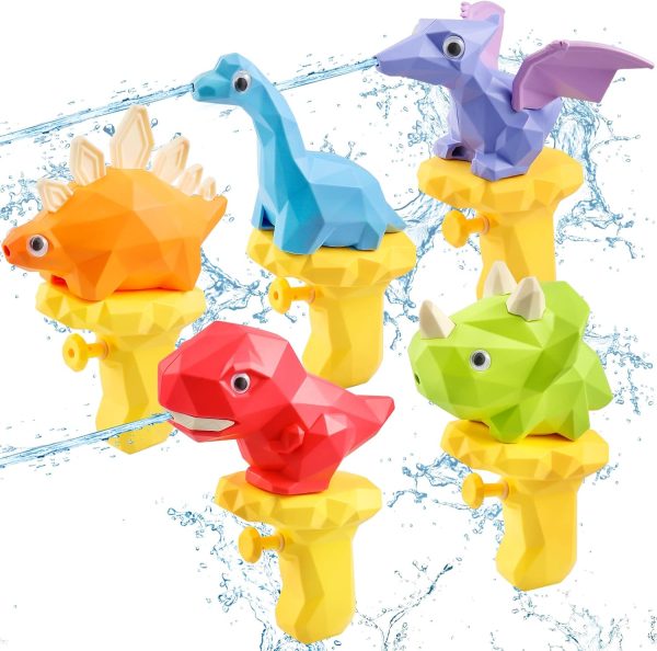 Water Guns for Kids 5PCS Pool Toys Toddler Outdoor Water Toys Dinosaur Squirt Guns Summer Backyard Beach Water Blaster Swimming Pool Games Outside Toys for Toddler 2-4 3-5 Boy Girl Age 2 3 4 5 6