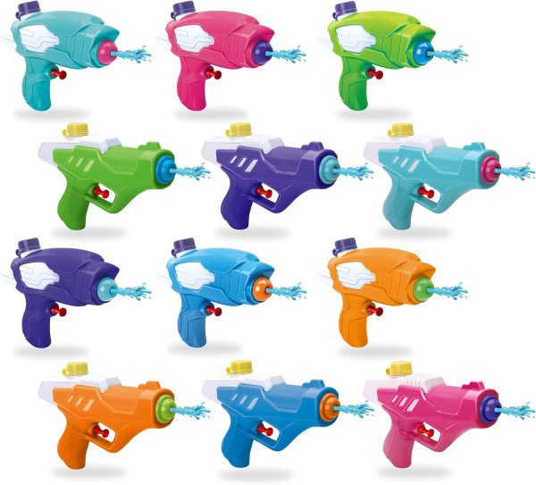 Water Squirt Gun - High Velocity Easy Refill Toy Water Gun - Water Guns for Kids - Water Pistols for Kids - Water Gun Set - Squirt Guns (12, Mix 12 Colors)